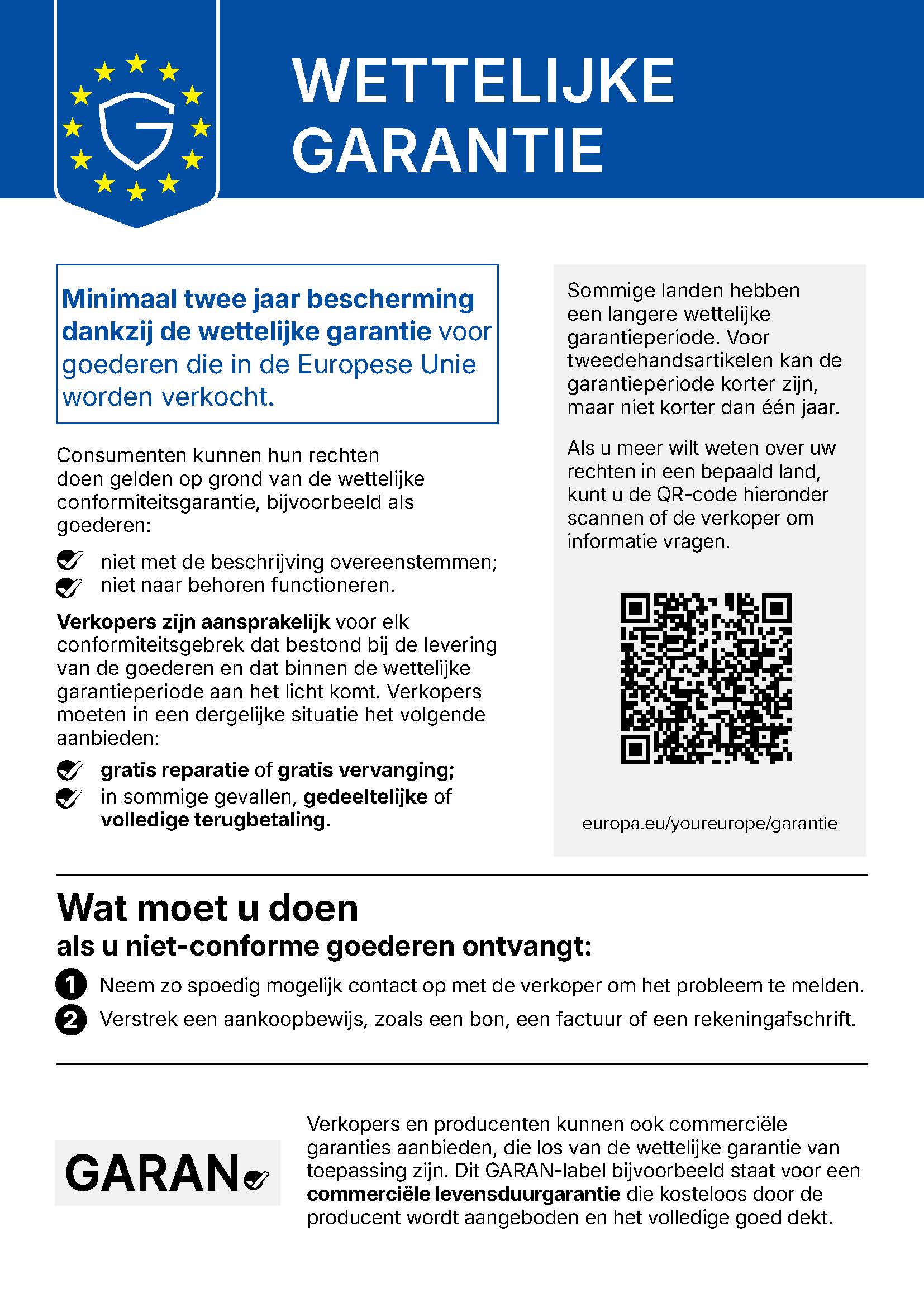 EU-geharmoniseerde mededeling over de wettelijke garantie van overeenstemming (Nederlands)